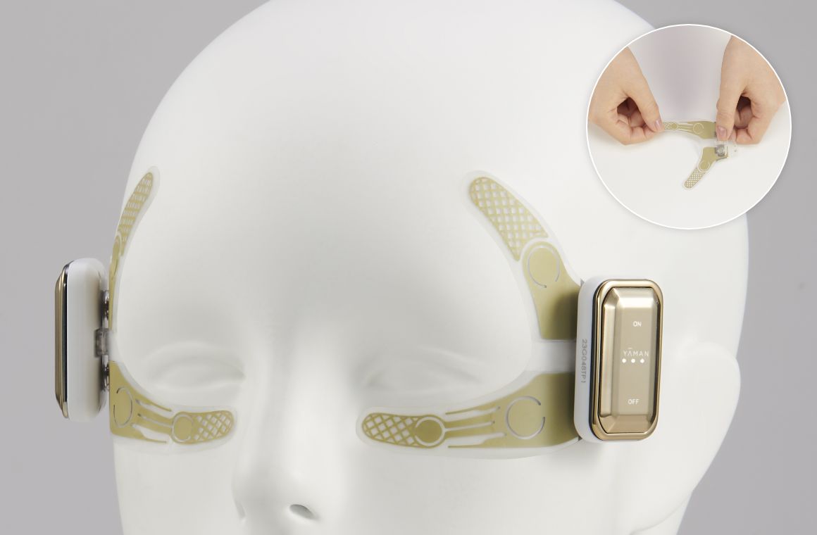 Stick the electrode sheet to your face